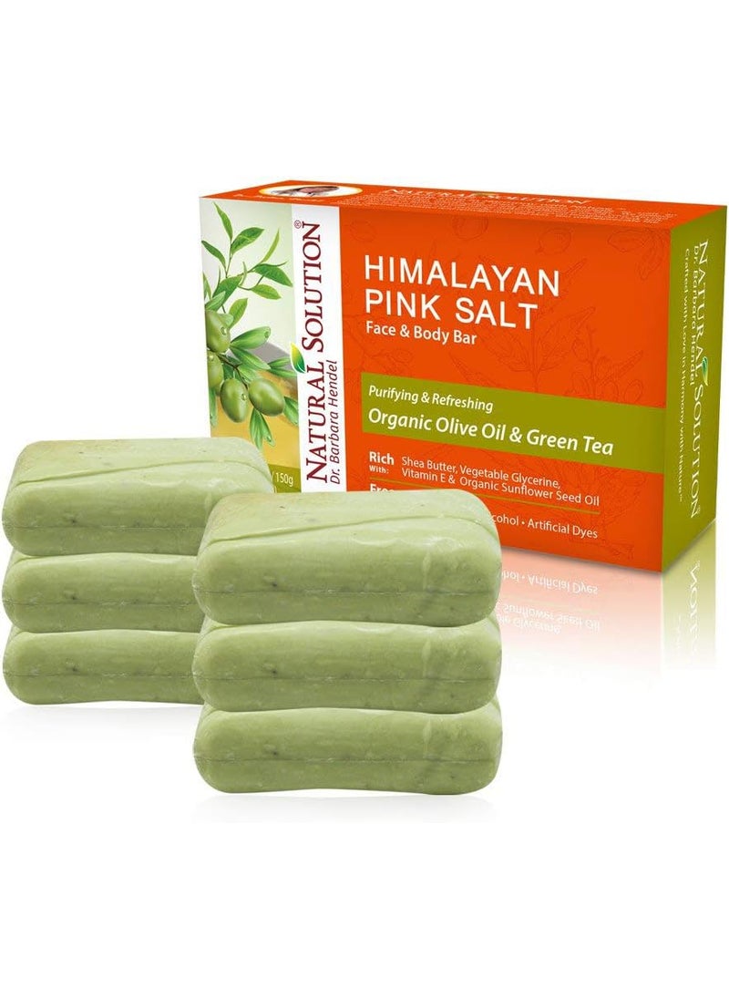 Natural Solution - Natural Solution Soap Bar Olive Oil  Green Tea with Himalayan Pink Salt 6Pack Nourishing 6 Count - Image 1