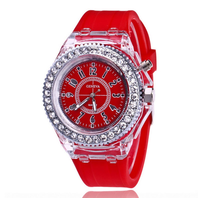 Luminous Fashion Colorful Led Luminous Watch Men And Women Water Brick Personalized Student Watch Student Electronic Quartz Watch - Image 2