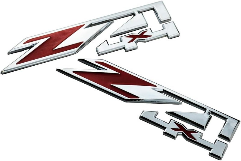 2x Z71 4x4 badges compatible with badges, suitable for Silverado Sierra Tahoe (red chrome plated) - Image 4