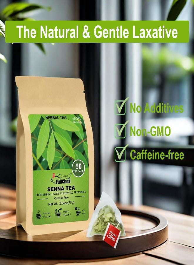 FullChea - Senna Tea, 50 Teabags, 1.5g/bag - Naturally Senna Leaf Tea for Constipation - Non-GMO - Caffeine-free - Support Digestion & Boost Immune System - Image 4