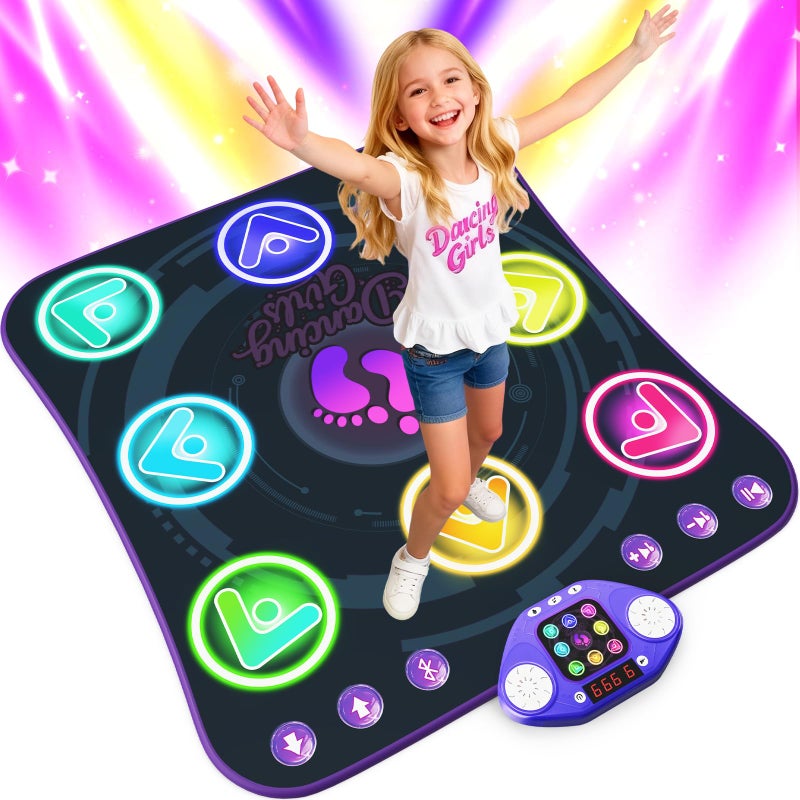 TooLion Dance Mat Toys for 312 Year Old Girls BoysDance Pad with LightUp 8Buttons Wireless Bluetooth4 Game Modes Adjustable Volume NonSlipBirthday Xmas Gifts for Kids - Image 3