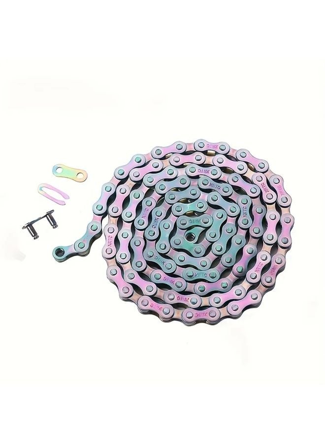 XRTC 1 Speed Bike Chain Rainbow Color Iron Material Mountain Bike Compatible - Image 1