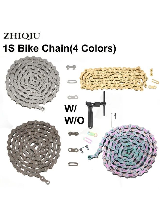XRTC 1 Speed Bike Chain Rainbow Color Iron Material Mountain Bike Compatible - Image 2