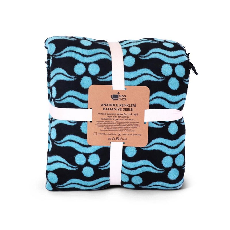 Bigghome Ottoman Double Blanket 200x220 cm 60% Cotton, Soft & Warm, Breathable, Elegant Ottoman Pattern, Lightweight & Durable, Easy to Clean - Image 4