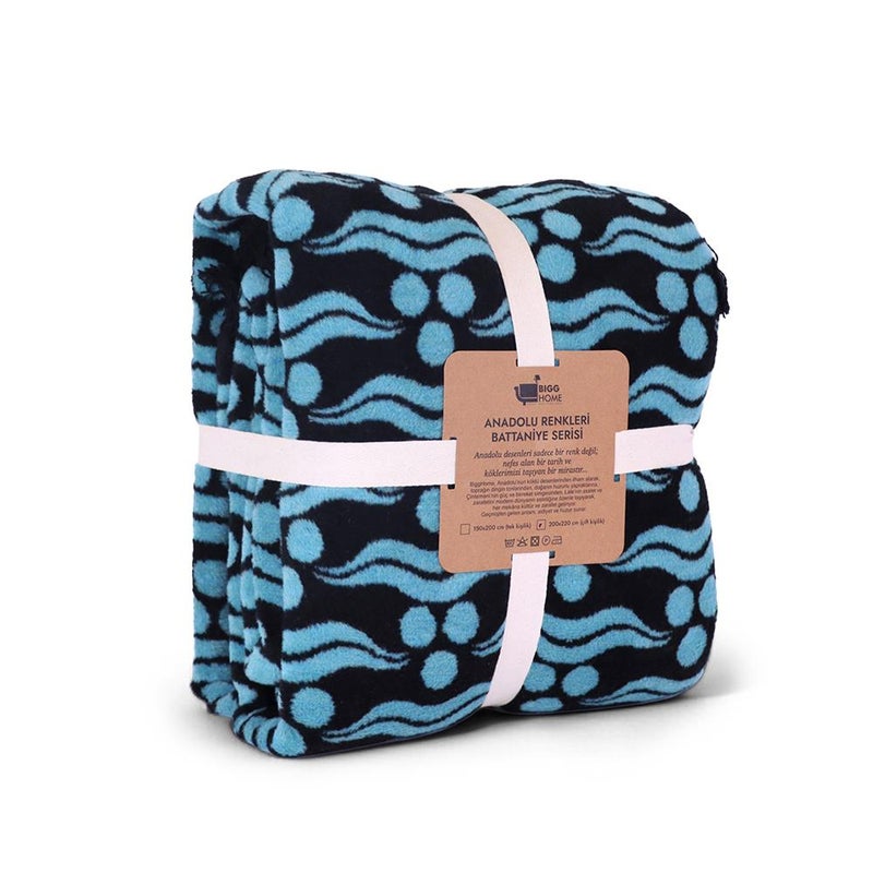 Bigghome Ottoman Double Blanket 200x220 cm 60% Cotton, Soft & Warm, Breathable, Elegant Ottoman Pattern, Lightweight & Durable, Easy to Clean - Image 1