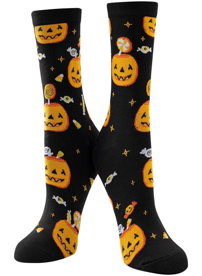 BISOUSOX Halloween Socks Women Pumpkin Socks Crazy Funny Dress Novelty Cute Sock Halloween Gifts for Women Girls - Image 3