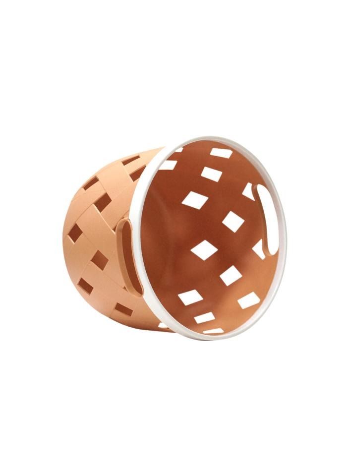 Alissa Set of 3 Small Round Cylindrical Storage Baskets with Handles – Durable & Stylish Organizers – 17.6x13.5x12.5cm – Perfect for Home, Bathroom, or Office Use  - Image 2