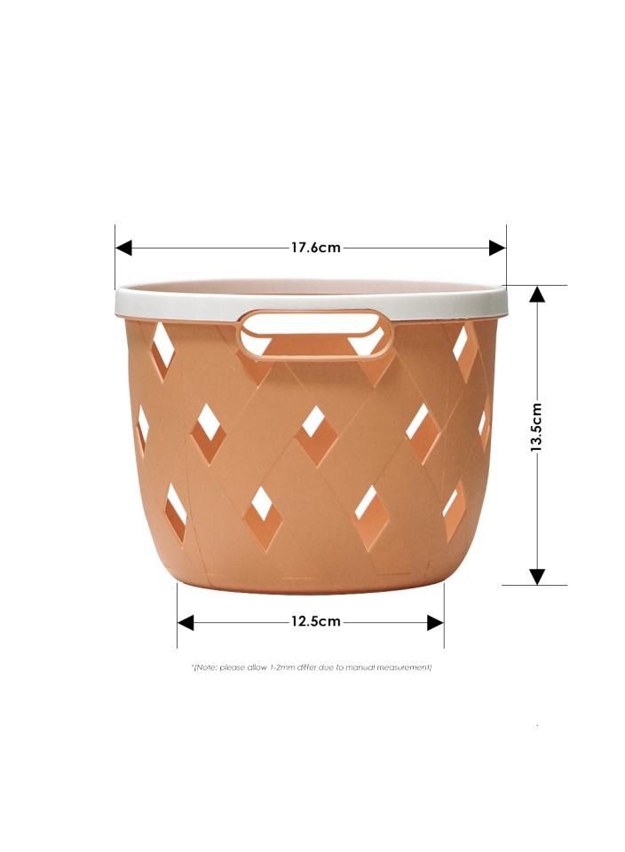 Alissa Set of 3 Small Round Cylindrical Storage Baskets with Handles – Durable & Stylish Organizers – 17.6x13.5x12.5cm – Perfect for Home, Bathroom, or Office Use  - Image 4