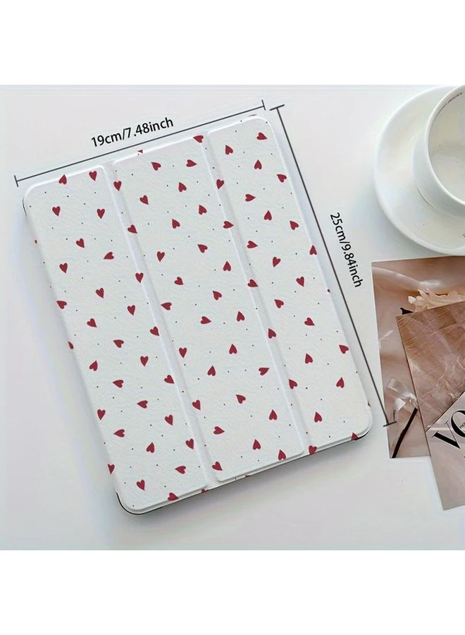 Smart Tri Fold Heart Tablet Case with Stand and Pen Slot for iPad 10.2 Inch 7th 8th 9th Generation - Image 3