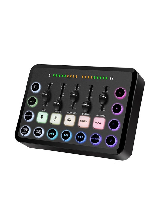FDTY Gaming Audio Mixer, Live Streaming Sound Card with OTG, 3.5mm/XLR Input, Voice Changer & Denoise for PC/Phone/PS5 1.88 * 4.84 * 6.57in - Image 1