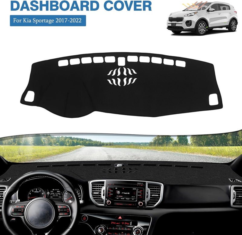 FIILINES Dash Cover Fit for Kia Sportage 2017 2018 2019 2020 2021 2022 Dashboard Mat Cover Sunshade Nonslip Mesh Protector No Glare Sportage Accessories Dash Cover - Image 2