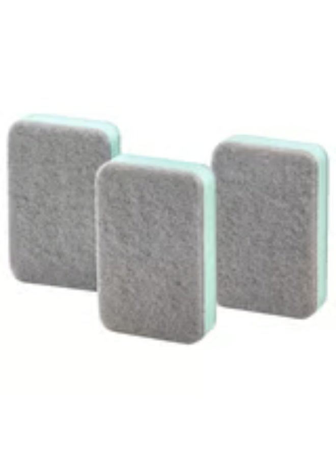 3-piece dish sponge set, green-grey color - Image 1