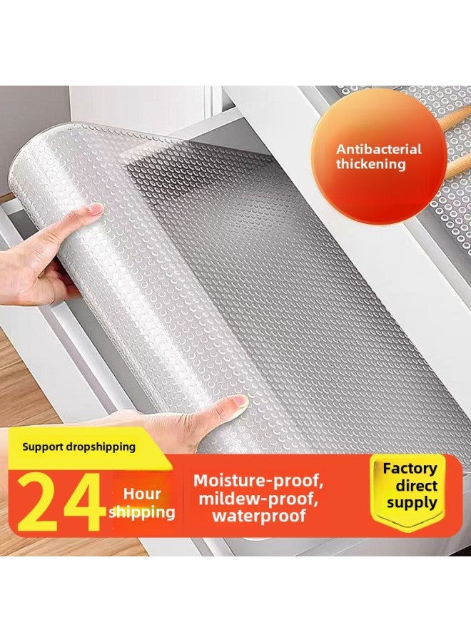 Simple Thickened Transparent Drawer Pad Paper Heat Insulation And Moisture-proof Pad Table Pad Wardrobe Cabinet Pad Shoe Cabinet Pad Kitchen Refrigerator Pad-Color:[eva Food Grade] Black Diamond Pattern-thickened-Specifications:45*100cm - Image 2