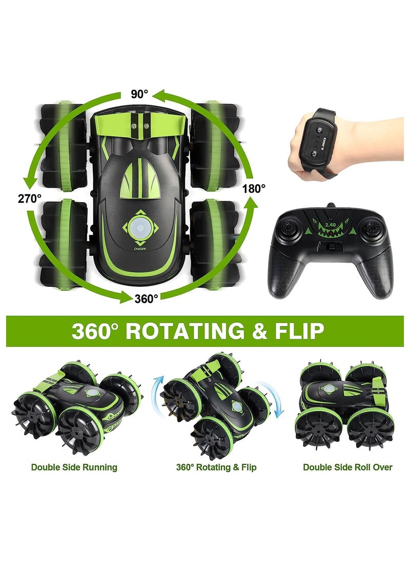 SYOSI Amphibious Remote Control Car, 2.4 GHz 4WD Waterproof RC Stunt Car Boat, 360° Rotating Hobby Racing Car with Gesture Sensor for Boys and Girls Birthday Gifts  - Image 4