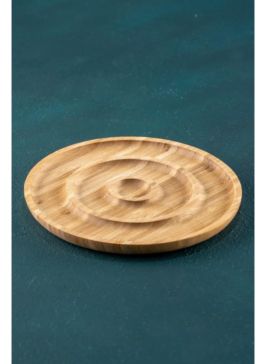 Acar Bamboo Round Serving Plate - 20 Cm