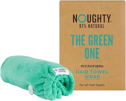 Noughty 97 Natural Microfiber Hair Towel Quickly Absorbs Moisture Quickdry Wrap Reduces Breakage Combats Frizz Green - Image 2