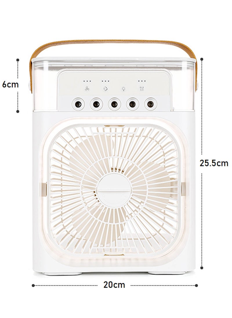 REFURA A fan, air humidifier, and diffuser. It contains 5 spray nozzles, a fan with 3 speeds, 7 LED lighting colors, an air freshener, and a water tank with a capacity of 600 ml.  - Image 5