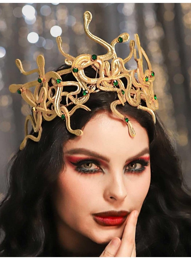 Yean Medusa Snake Headband Gold Snakes Greek Goddess Headdress Egyptian Tiara For Women - Image 1