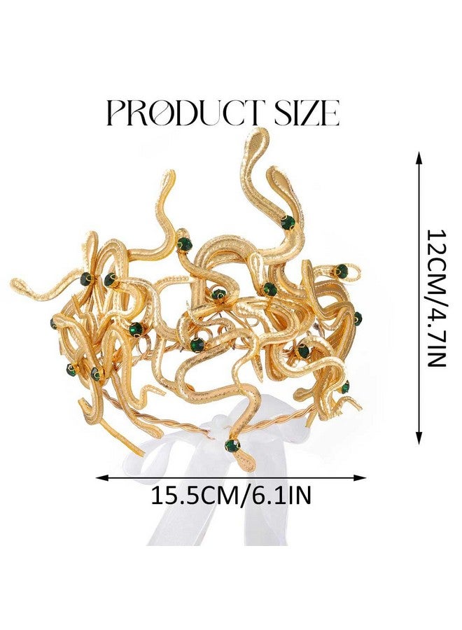 Yean Medusa Snake Headband Gold Snakes Greek Goddess Headdress Egyptian Tiara For Women - Image 2