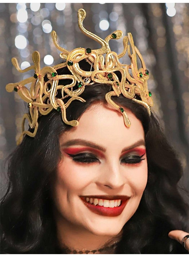 Yean Medusa Snake Headband Gold Snakes Greek Goddess Headdress Egyptian Tiara For Women - Image 4