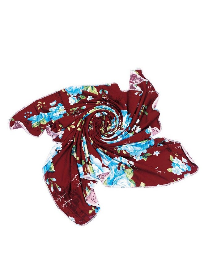 Galabloomer Newborn Receiving Blanket Headband Set Baby Flower Rose Swaddle With Big Bow (Burgundy)  - Image 3