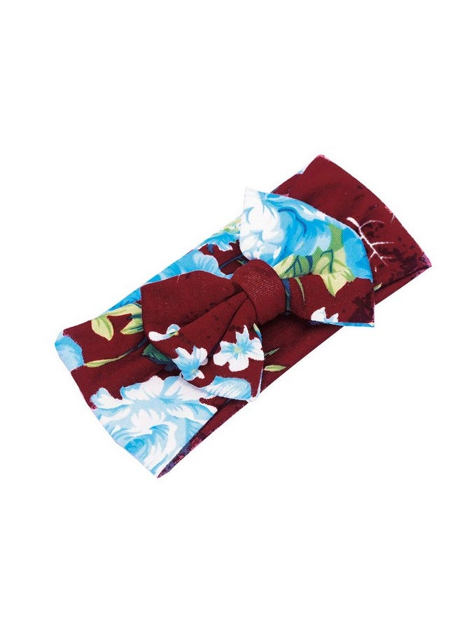 Galabloomer Newborn Receiving Blanket Headband Set Baby Flower Rose Swaddle With Big Bow (Burgundy)  - Image 4