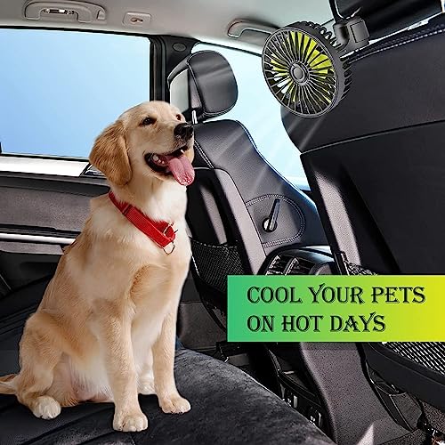 HASTHIP® USB Fan for Car Back Seat,Rotatable USB Fan with Cable,Headrest Mounted 5V Mini with 3 Speed Switch Controller for Baby Back Seat Passengers - Image 2