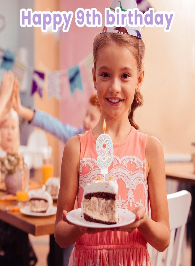 ميتلي شمعة عيد ميلاد MTLEE على شكل ماكارون لامعة ثلاثية الأبعاد على شكل رقم 9 مع 12 شمعة حلزونية بألوان قوس قزح في حوامل، لتزيين كعكة عيد ميلاد فتاة أو ولد، أو حفل زفاف، أو ذكرى زواج، أو حفلة ذات طابع حلوى باستيل (رقم 9). - Image 5