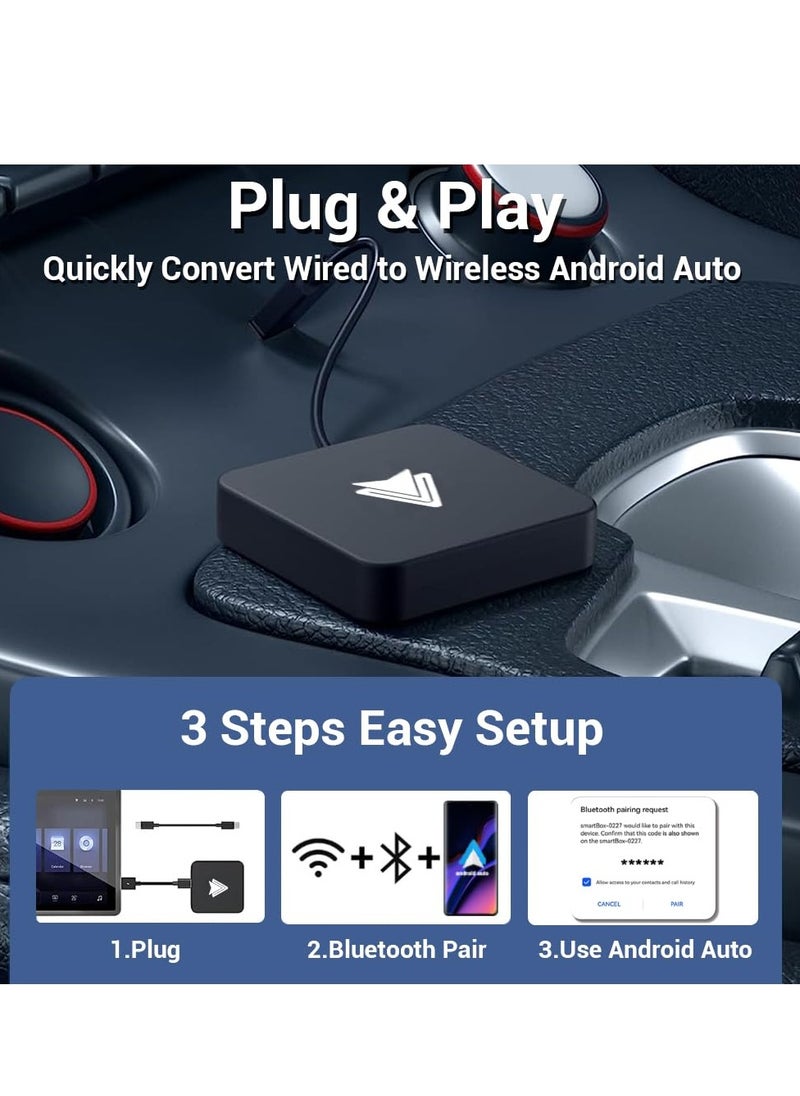 Generic - Wireless Android Auto Adapter for OEM Wired Cars - Convert Factory Wired to Wireless, Plug & Play, Supports USB & Type-C Interface, Black - Image 1
