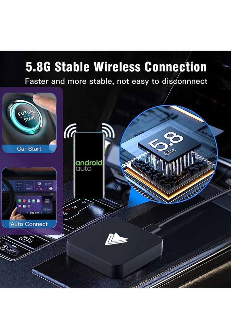 Generic - Wireless Android Auto Adapter for OEM Wired Cars - Convert Factory Wired to Wireless, Plug & Play, Supports USB & Type-C Interface, Black - Image 1