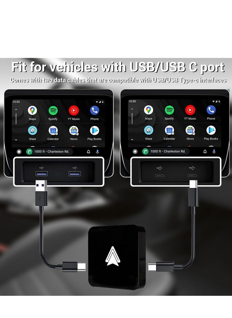 Generic - Wireless Android Auto Adapter for OEM Wired Cars - Convert Factory Wired to Wireless, Plug & Play, Supports USB & Type-C Interface, Black - Image 1