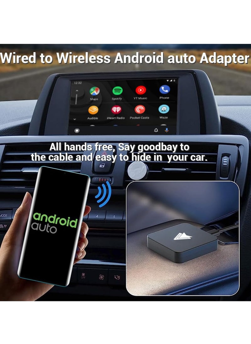 Generic - Wireless Android Auto Adapter for OEM Wired Cars - Convert Factory Wired to Wireless, Plug & Play, Supports USB & Type-C Interface, Black - Image 1