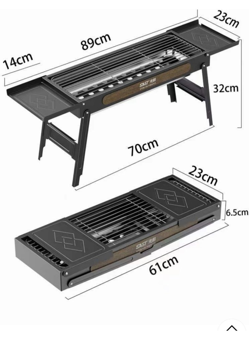 بلو فاير شواية كباب فاخرة من الستانلس ستيل 304 – مقاومة للصدأ، مقاومة للحرارة والماء، مع صينية جمع الرماد للشواء في المنزل والخارج 🔥🍢 - Image 2
