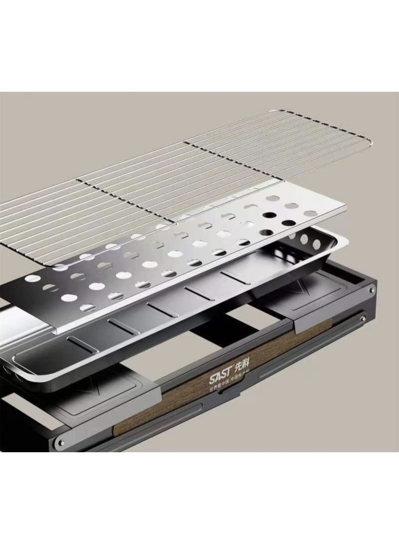 بلو فاير شواية كباب فاخرة من الستانلس ستيل 304 – مقاومة للصدأ، مقاومة للحرارة والماء، مع صينية جمع الرماد للشواء في المنزل والخارج 🔥🍢 - Image 4