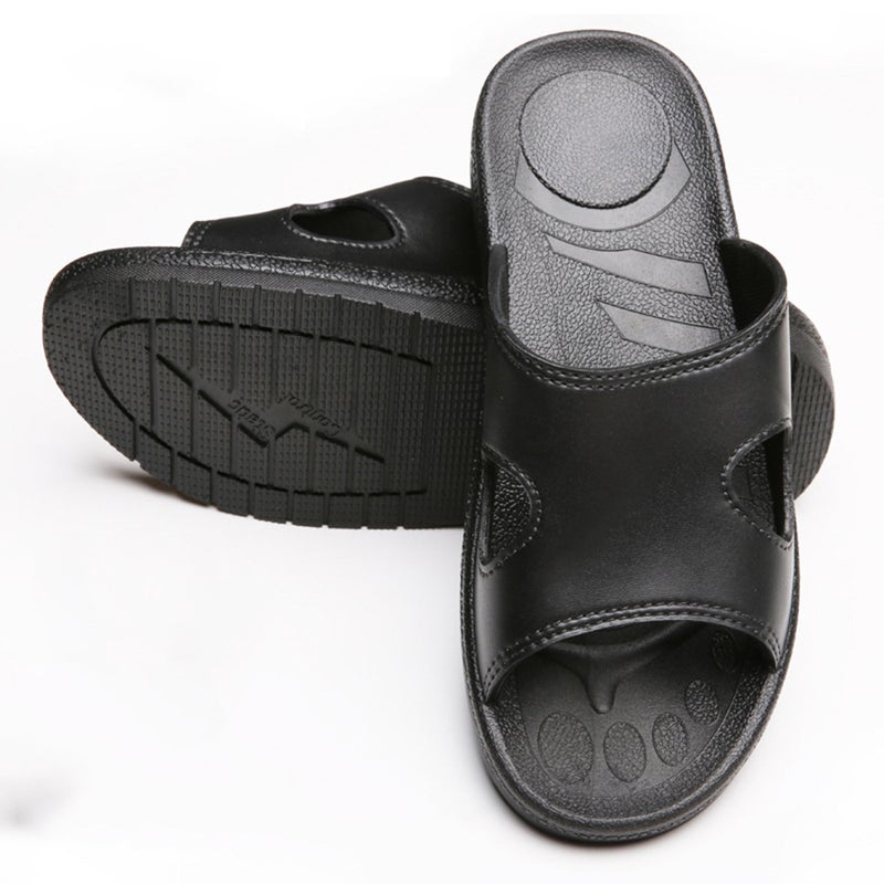 Anti-Static Slippers Clean Dust-Free Protective Slippers Clean Working Shoes Women(PU Bottom,38 Yards,Black) - Image 1