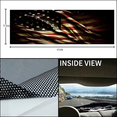 Tobethay Rear Window Decals for Trucks - 65x17.3 in Back Window American Flag Decals Fit Most Pickup Trucks SUV, Vinyl Back Window Decal Truck Rear Window Graphics for Personalized - Image 2