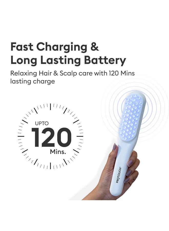 PROTOUCH LED Hair Therapy Comb with Red & Blue LED light scalp treatment & Vibration massage | Hair Fall control | Scalp Massage | Portable & Detangling | For Men & Women | All Hair Type - Image 4