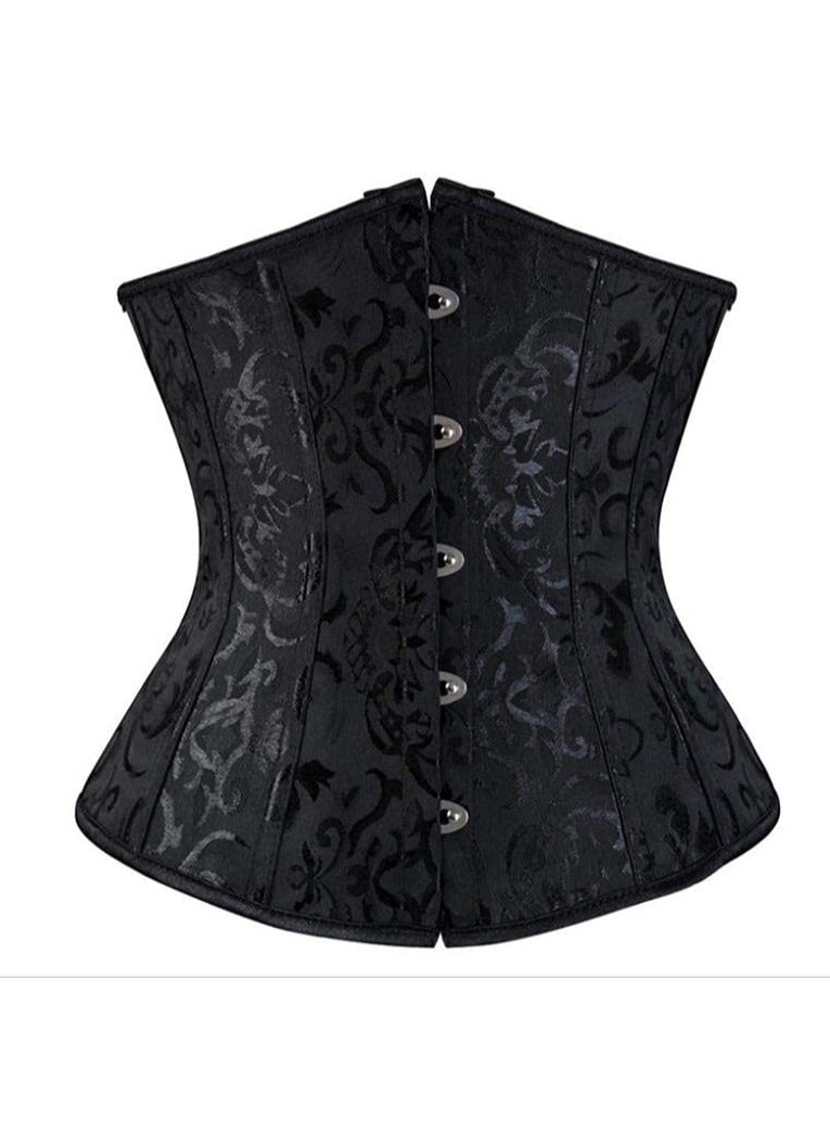 KASTWAVE Corsets for Women's Breathable Vintage Palace Jacquard Tummy Control Tops Body Shaper Strapless Overbust Draw Corset Body Shaper Abdomen Waist Clip - Image 1