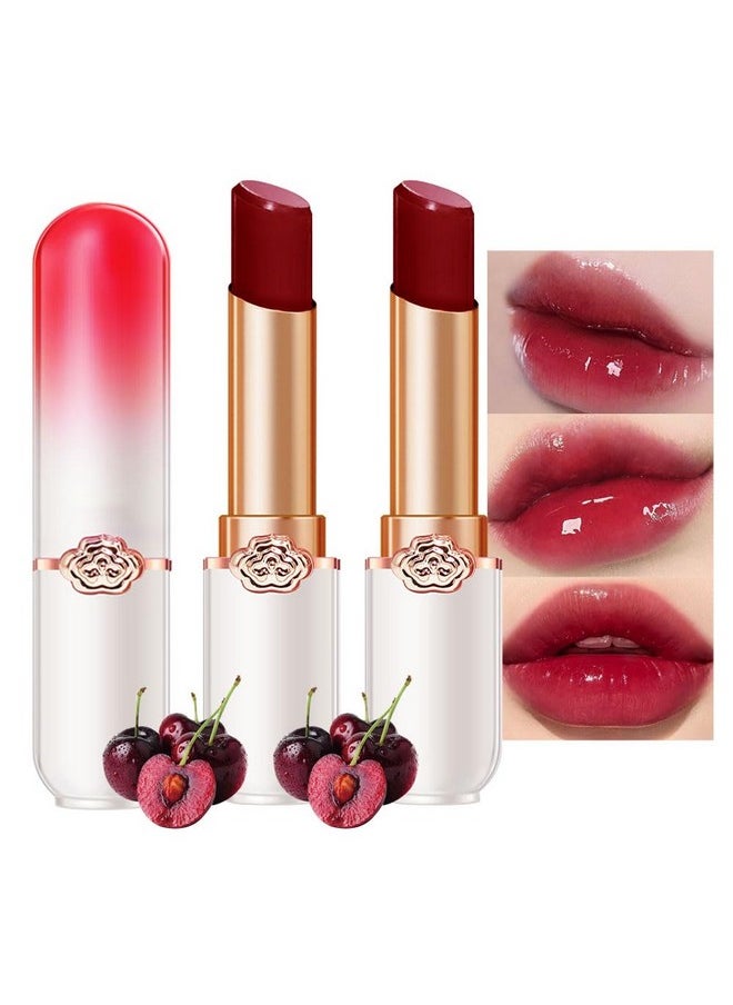 BINGBRUSH 2Pcs Color Changing Lipstick Queenlong Lasting Lip Care Moisturizer Lip Balm Magic Lip Gloss Lip Tint Stain Glossly Makeup Lipstick Set For Women  - Image 1