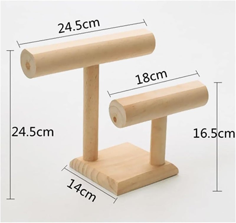 klarakoUnfinished Wooden Bracelet Holder with 2 Tier RackklarakoBracelet Stand for Jewelry Organization and Display - Image 4