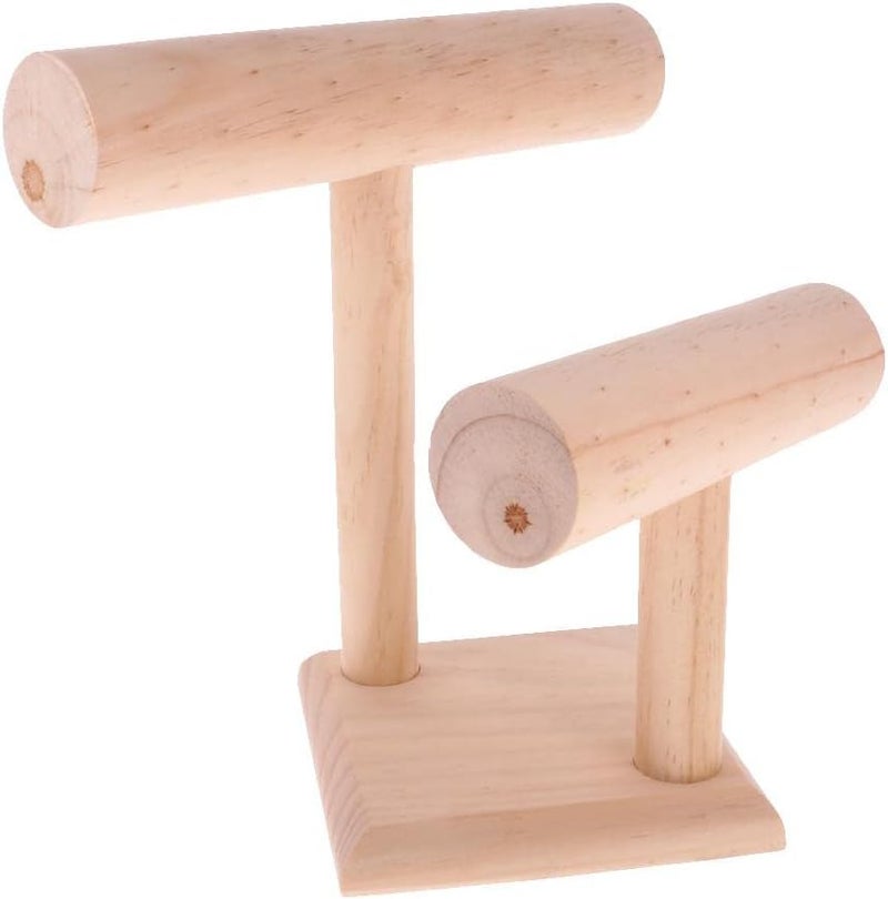 klarakoUnfinished Wooden Bracelet Holder with 2 Tier RackklarakoBracelet Stand for Jewelry Organization and Display - Image 5