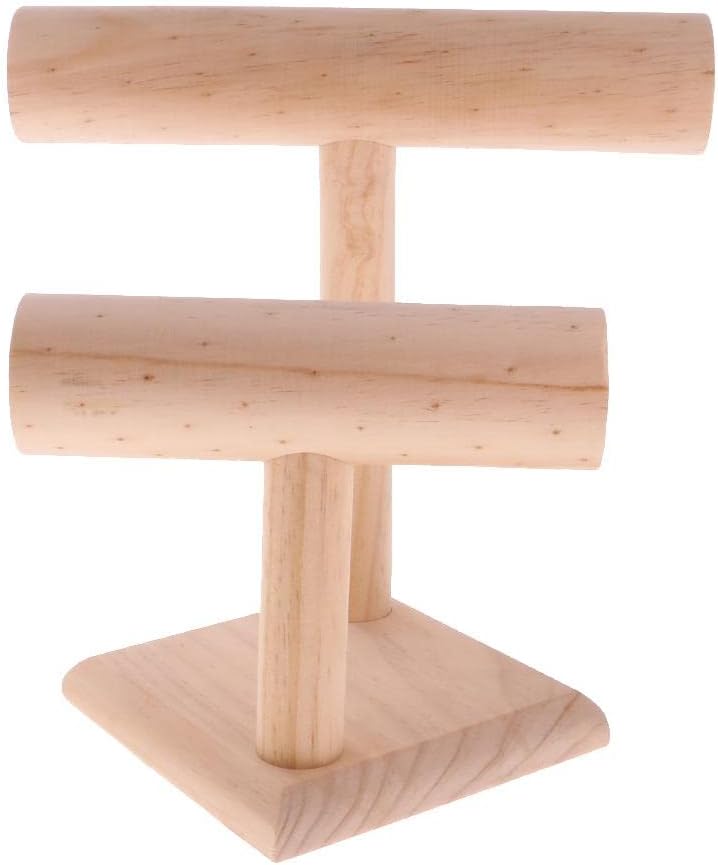 klarakoUnfinished Wooden Bracelet Holder with 2 Tier RackklarakoBracelet Stand for Jewelry Organization and Display - Image 1