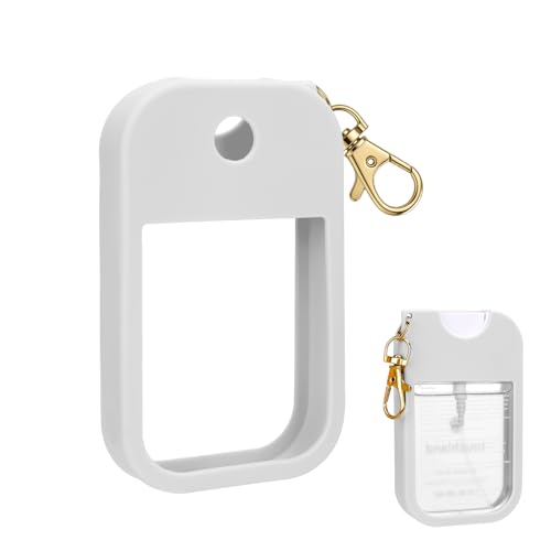 AIERSA Hand Sanitizer Spray Case Compatible with Touchland, Silicone Hand Sanitizer Case Holder with Keychain for Touch Land Mist 1FL. OZ (White) - Image 1