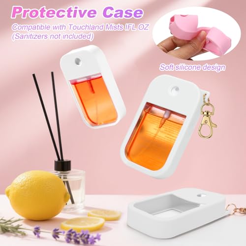 AIERSA Hand Sanitizer Spray Case Compatible with Touchland, Silicone Hand Sanitizer Case Holder with Keychain for Touch Land Mist 1FL. OZ (White) - Image 5