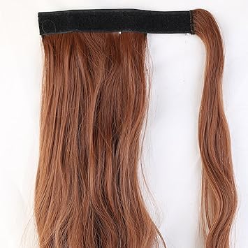 SEGO Wrap Around Ponytail Clip In Hair Extensions Curly Wavy One Piece Long Hairpiece For Women Light Auburn43CM90G - Image 4