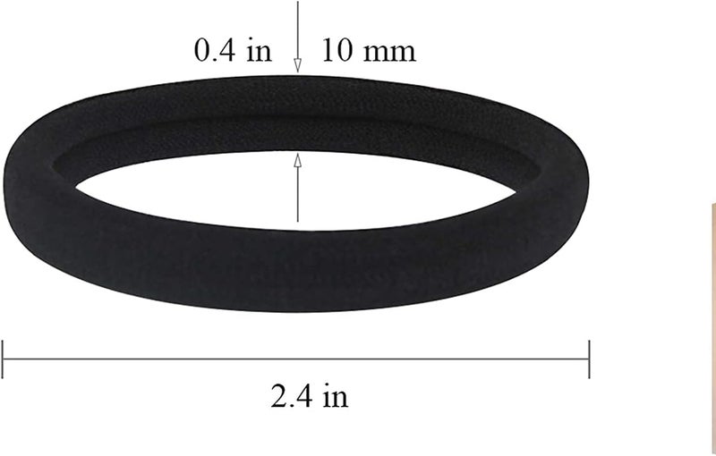 أربطة شعر سوداء كبيرة بدون seams عدد 20 للنساء والفتيات | أربطة شعر مرنة سميكة للشعر المجعد والطويل والناعم والسميك | حوامل ذيل حصان بدون ضرر لتصفيف يومي، وصالة رياضية، ورياضة، ومكتب، ومدرسة وسفر | ملحقات شعر متينة بكميات كبيرة - Image 2