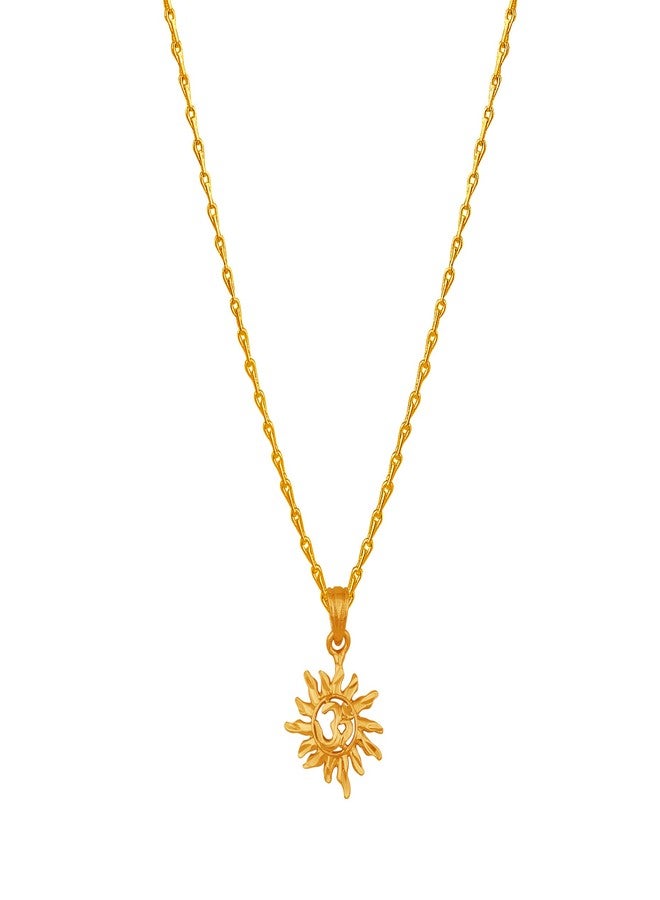 JFL - Jewellery for Less Gold Plated SUN/OM Pendant with Chain for Women & Girls- Valentine Latest Love,Valentine - Image 1