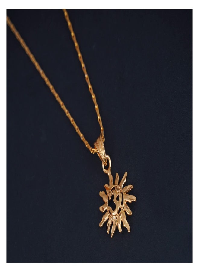 JFL - Jewellery for Less Gold Plated SUN/OM Pendant with Chain for Women & Girls- Valentine Latest Love,Valentine - Image 4