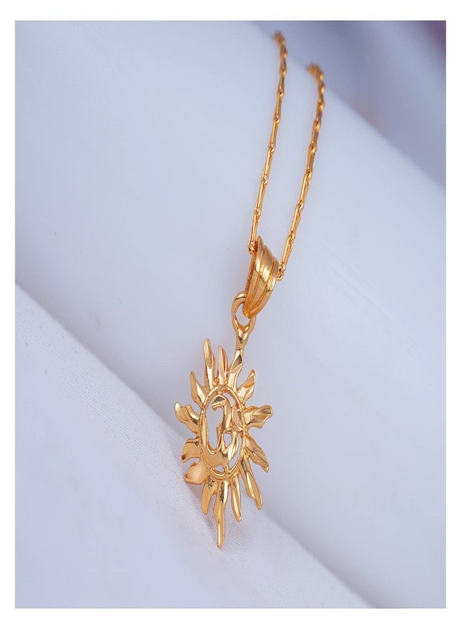 JFL - Jewellery for Less Gold Plated SUN/OM Pendant with Chain for Women & Girls- Valentine Latest Love,Valentine - Image 3