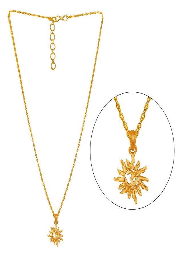 JFL - Jewellery for Less Gold Plated SUN/OM Pendant with Chain for Women & Girls- Valentine Latest Love,Valentine - Image 5